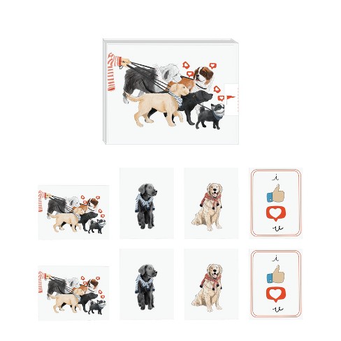 10ct Valentines Day Dog and Heart Cards for Anyone