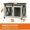 Dog Crate Furniture,Dog Kennel Furniture with Sliding Barn Door & Flip Top - 36" Large Pet Cage Divider 360° Wheels - 2 of 4