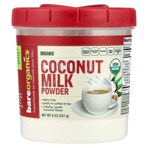 Bareorganics Coconut Milk Powder | Organic, Vegan, Non-GMO, Gluten-Free | Dairy Free, 8oz - 1 of 4