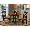 HomeStock 3-Piece Black and Cherry Finish Round Solid Wood Top Dining Table Set - 2 of 4