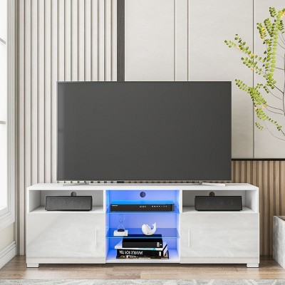 Hommpa 57" LED TV Stand for TVs Up to 65" with Storage Media Console Entertainment Center