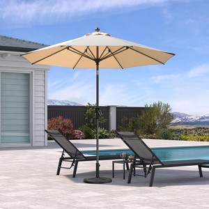 PURPLE LEAF Patio Umbrella Outdoor Table Umbrella Aluminum Frame Market Umbrella Sun Umbrella with 8 Sturdy Ribs - 1 of 4