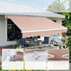 VisioGear Retractable Awning, 12'*10' Patio Awnings with Manual Crank Handle for Deck, Yard, Brown, 144"*120"*59" - 2 of 4