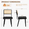 GustoWave Rattan Back Dining Chair (2 Seaters), Dining Room Vintage Chair, Black - 2 of 4