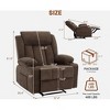 TackView Massage Rocker Recliner Sofa with Heat & Vibration – Ergonomic Rocking Sofa with 2 Side Pockets & 2 Cup Holders - 3 of 4