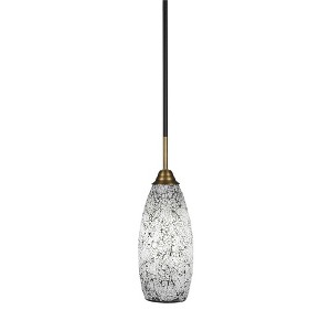 Toltec Lighting Paramount 1 - Light Pendant in  Matte Black/Brass with 5.5" Black Fusion Shade - 1 of 1