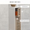 Evideco French Home Goods Slim Storage Cabinet Freestanding Bathroom Organizer with Shelves and Magnetic Door - 3 of 4