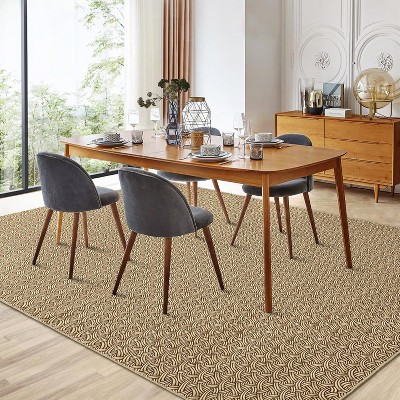 Garvee Braided Print Area Rugs ,Low Pile Ultra-Thin Floor Carpet for Living Room,Bedroom,Dining Room