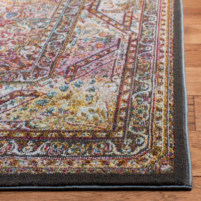 Luxor Ivory and Fuchsia Hand-Knotted Viscose Runner Rug