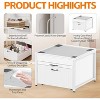 PAKASEPT Washer and Dryer Pedestals, 29" Laundry Pedestal, with Laundry Basket Shelf Drawer and Built-in Drain Pan + Hose, 700 LBS Capacity - 3 of 4