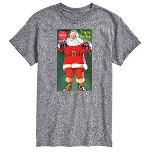 Men's - Coca-Cola - Vintage Santa With Coca Cola Bottles Short Sleeve Graphic T-Shirt - 1 of 4