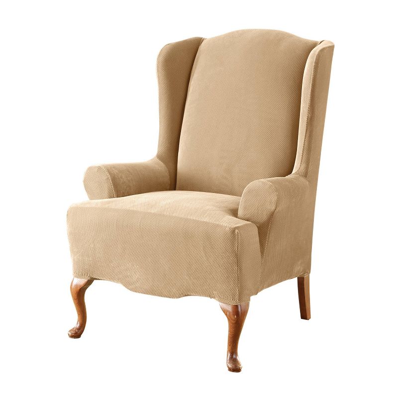 Stretch Pique Chair Slipcover Cream - Sure Fit, 3 of 5