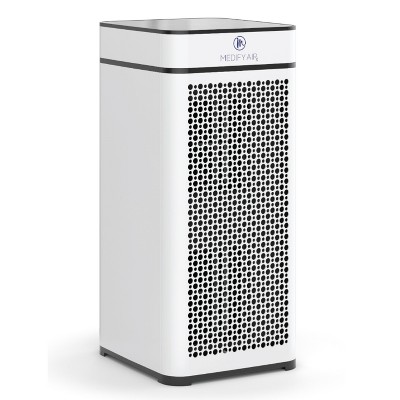 Medify Air MA-40-W1 Tower Whole Room Air Cleaner Purifier Machine w/ H13 True HEPA Filter, 4 Speeds, Ionizer, 840 Sq Ft Coverage, White