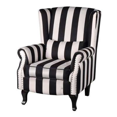 black white armchair