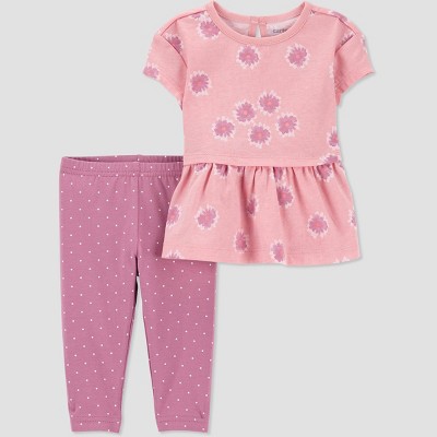 Carter's Just One You® Baby Girls' Top and Bottom Set - Purple/Pink 9M
