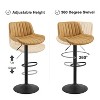 Art Leon Set of 4 Faux Leather Swivel and Height Adjustable Barstool - 4 of 4