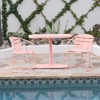 VisioGear Patio Bistro Sets, 3 Pieces Patio Dining Sets with Metal Table Top for Backyard or Poolside, Coral, 21.25"*20.75"*29.75" - 4 of 4