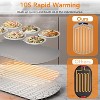 ZAFRO 7-Temp Food Warming Mat, 250W Low Energy Consumption (104°F-212°F), 6H Timer & Child Lock, Ultra-Thin Roll-Up Buffet Hot Plate,Grey - 3 of 4