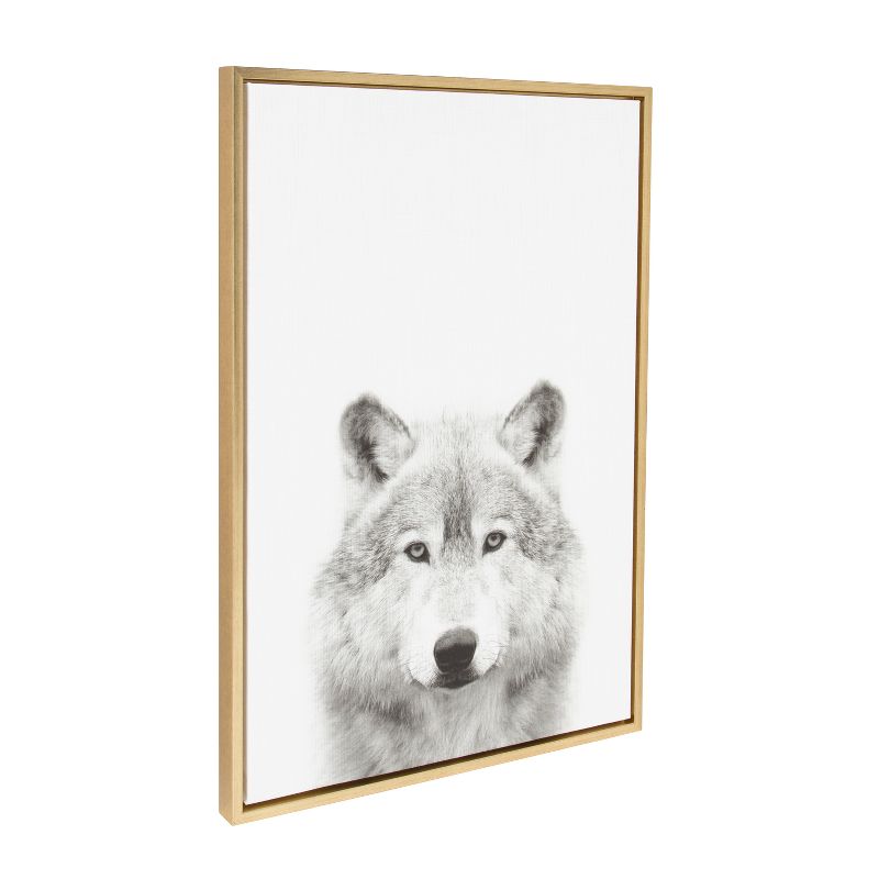 33" x 23" Sylvie Wolf Animal Print And Portrait By Simon Te Tai Framed Wall Canvas - Kate & Laurel, 3 of 10