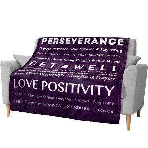 PAVILIA Healing Thoughts Blanket for Women Men, Get Well Prayer Gift for Family Friends, Soft Fluffy Plush Microfiber - 1 of 4