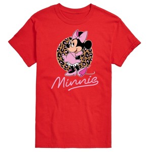 Men's - Disney - Minnie Mouse Leopard Print Logo Short Sleeve Graphic T-Shirt - 1 of 4