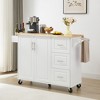 NicBex Rolling Kitchen Island Cart with Cabinet and Drop Leaf Countertop,Kitchen Island on Wheels with Rack,Island Table for Kitchen - 2 of 4