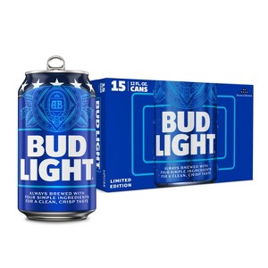 Bud Light American Lager Beer - 15pk/12 fl oz Cans - 1 of 4