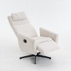 Linen Fabric 360 Swivel Chair, Handle Glider Recliner Nursery Chair With Adjustable Back And Footrest, Swivel Chairs Accent-Cuddlewood - 4 of 4