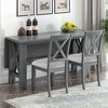 CENGHU 6-Piece Family Dining Room Set for 6, Solid Wood Space Saving Foldable Kitchen Table and 4 Chairs with Bench, for Dining Room - 3 of 4