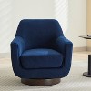 U-shaped Fully Assembled 360° Swivel Chair, Velvet Accent Chair Armchair,Round Barrel Swivel Chair for Living Room Bedroom-Cuddlewood - 2 of 4