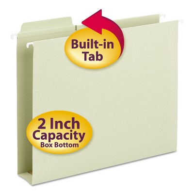 Smead Box Bottom Hanging Folders Built-In Tabs Letter Moss Green 64201