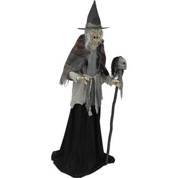 Halloween Express  Lunging Witch With Digital Eyes Halloween Decoration - Size 72 in - Black