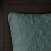 FIONECA Cottage Style Reversible Antimicrobial Bedding Set Fleur De Lis Embroidered Machine Washable Quilt Shams - 3 of 4
