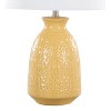 LumiSource (Set of 2) Claudia 20" Contemporary Accent Lamps Misted Yellow Ceramic Polished Nickel and White Linen Shade from Grandview Gallery - 4 of 4