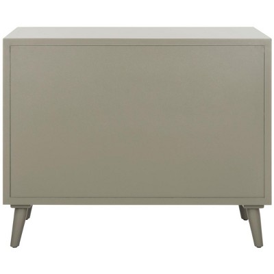 Transitional Gray 3-Drawer Chest with Black Metal Hardware