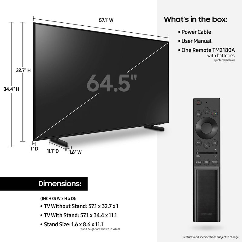 Samsung 65&#34; Smart 4K UHD TV (UN65AU8000) - Black, 6 of 14