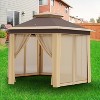 Jojoka 13x13FT Pop Up Gazebo Screen Tent,Hexagonal Instant Gazebo with Mosquito Netting,6 Sided Sun Shelter with Mesh Netting - 2 of 4