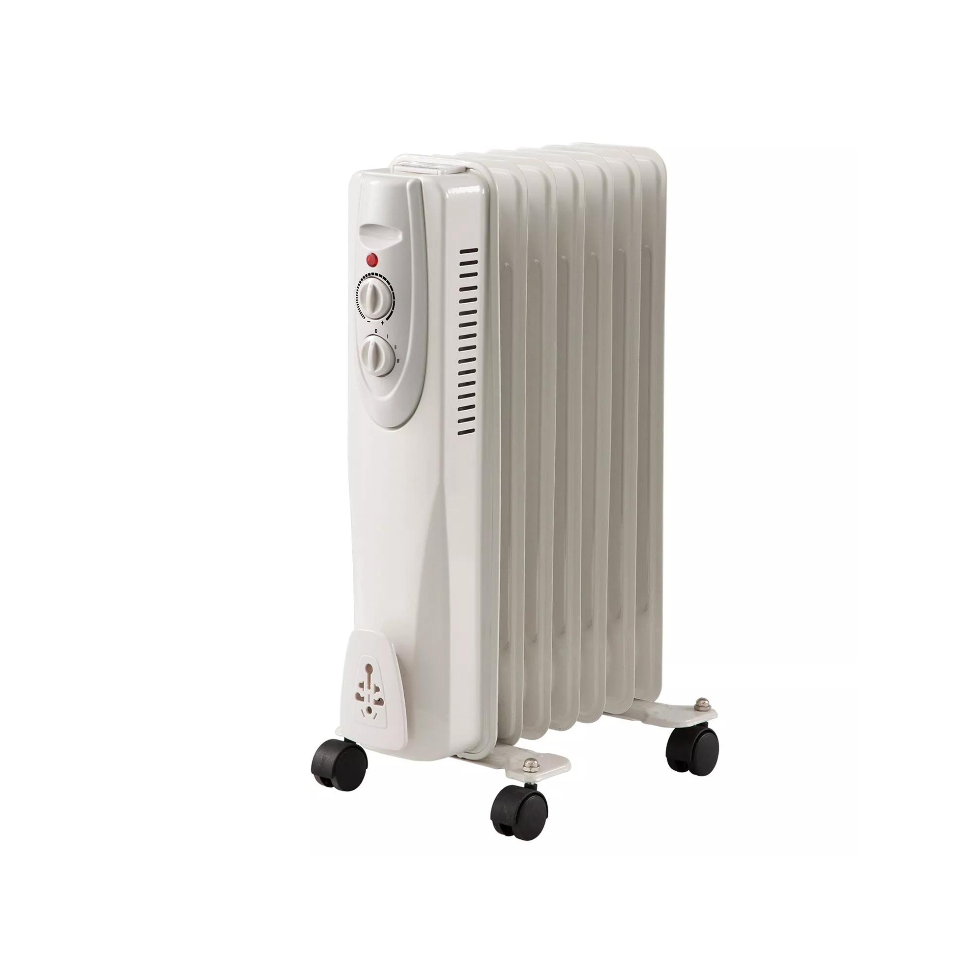Portable Radiator Space Heater, 1500W, 7-Fin, 3 Heat Settings, White