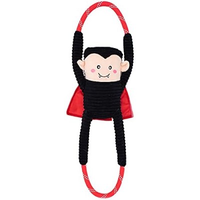 ZippyPaws RopeTugz Dog Toy, Durable Rope for Tugging and Chewing, Plush Body with Squeaker, Dracula