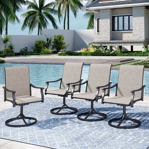 Captiva Designs Outdoor Patio Dining Texliene Armrest Chairs with Steel Frame - 1 of 4