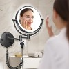 FASCINATE  Wall Mounted Makeup Mirror with 1X/10X Magnification,Super Large,2- Sided,3 Color Dimmable Lights, 360° Swivel, Extendable Plug - 3 of 4