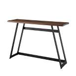 Urban Industrial Entry Table with Wood and Metal Dark Walnut - Saracina Home