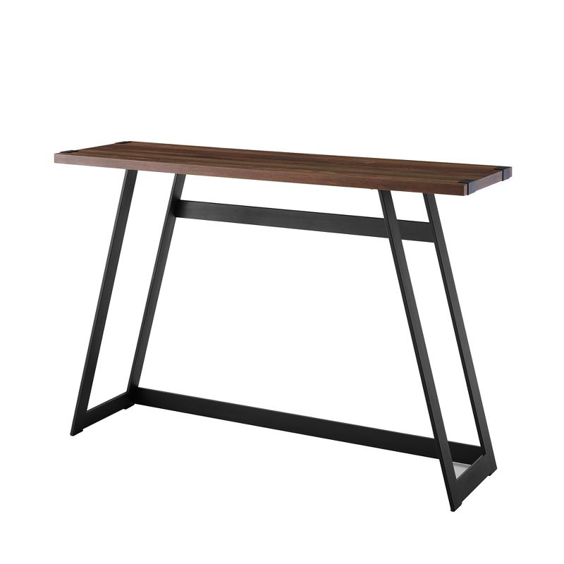 Urban Industrial Entry Table with Wood and Metal Dark Walnut - Saracina Home, 1 of 12