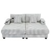 Loveseat Sofa Double Chaise Lounge Sleeper Sofa Bed Recliner Couch with Adjustable Back, Phone Holder, Cup Holders & Storage Compartments - ModernLuxe - 4 of 4