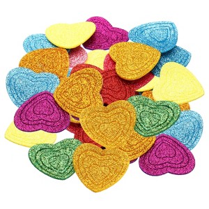 Unique Bargains Separable Heart Self-Adhesive Glitters Home Decor Card DIY Foam Stickers - 1 of 4