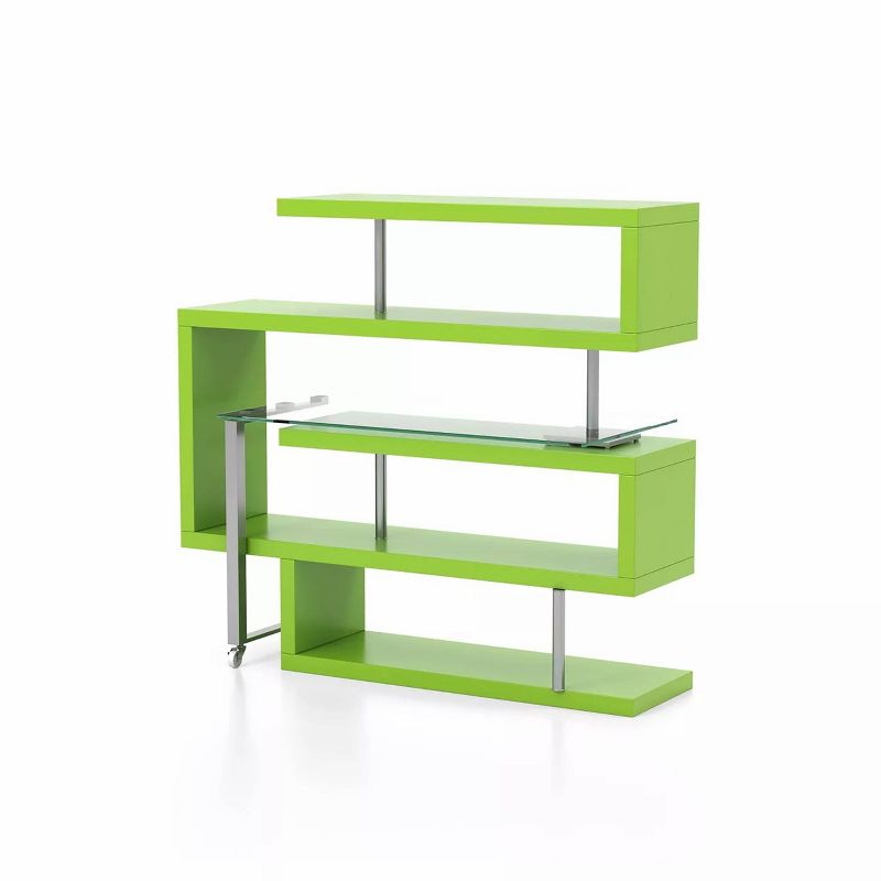 54.5&#34; Rycel Modular L-Shape Bookshelf Desk Green - miBasics, 5 of 7