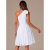INSPIRE CHIC Women's Christmas Party Elegant Flared Bow One Shoulder Evening Cocktail Dresses - 3 of 4
