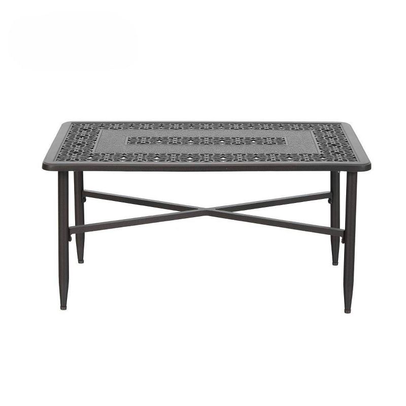 38.6&#34;x23&#34; Rectangular Outdoor Patio Cast Aluminum Coffee Table with Frosted Surface - Captiva Designs, 3 of 9