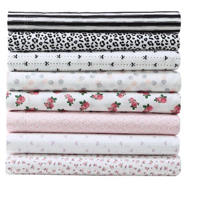 Baby Buds Pink Floral Cotton Percale Twin Sheet Set