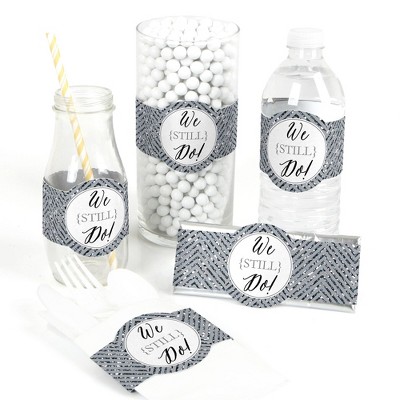 Big Dot of Happiness We Still Do - 25th Wedding Anniversary - DIY Party Supplies - Wedding Anniversary Party DIY Wrapper Favors & Decor - Set of 15